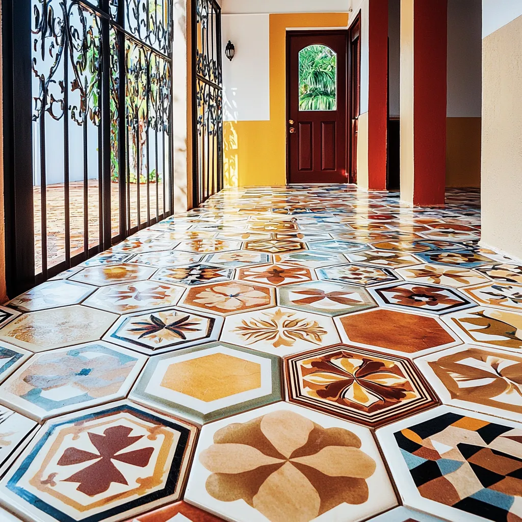 Versatile, easy-to-maintain ceramic tiles available in various colors and styles.