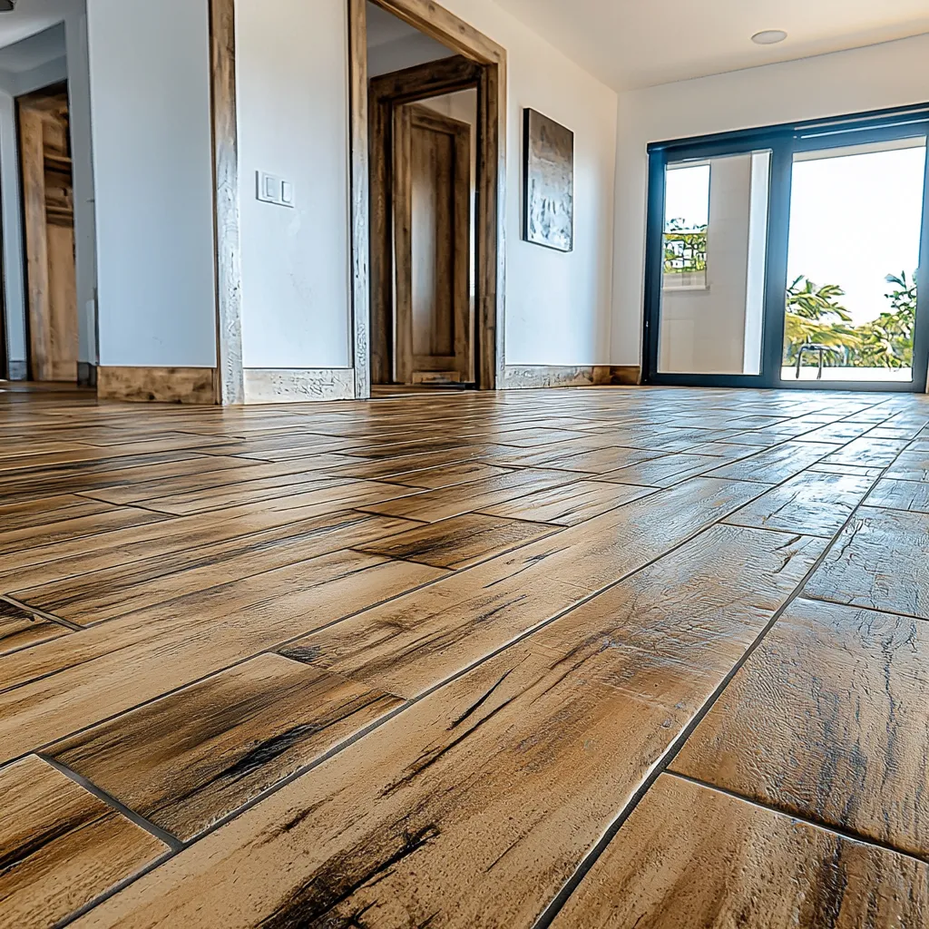 Wood-look tiles combine natural beauty with water resistance and durability.