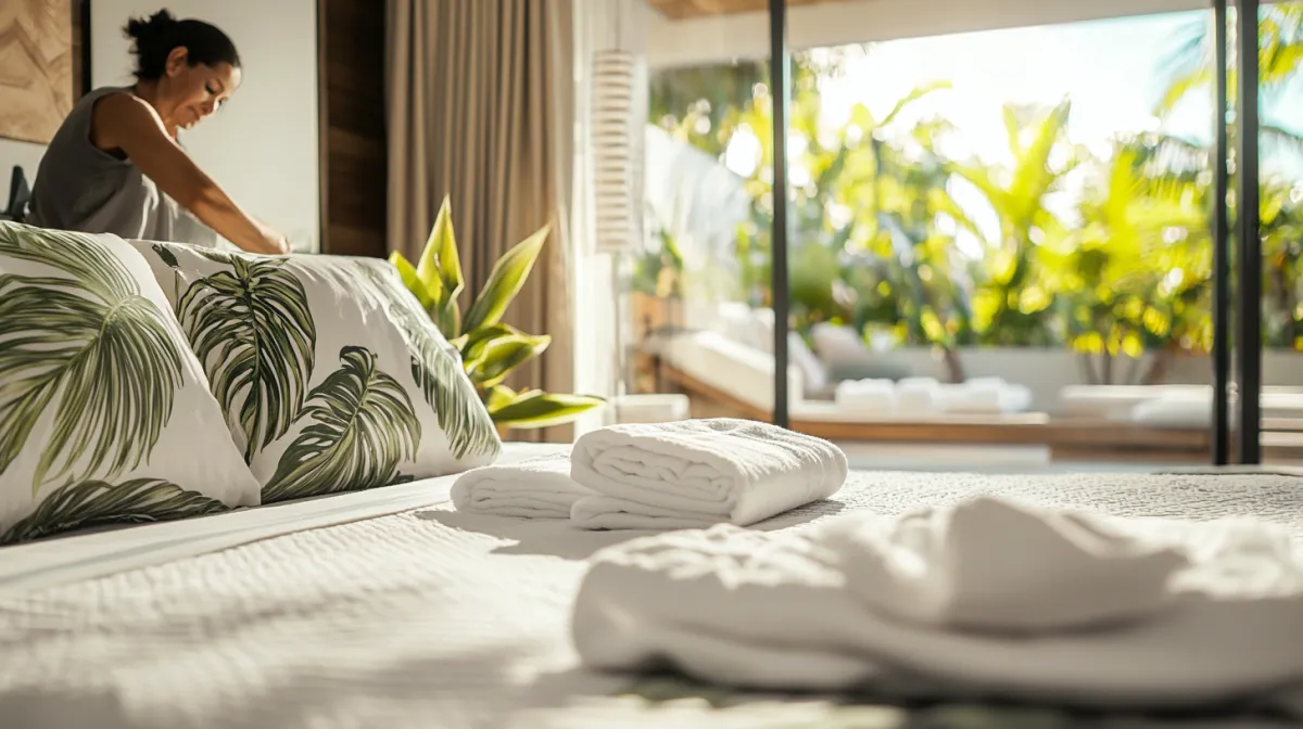 "Tropical Stay Management maximizes rental income with seamless guest services."