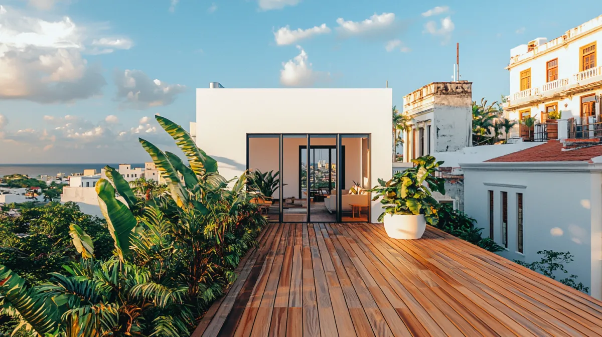 Rooftop with Modular home being built by Pacific Builders