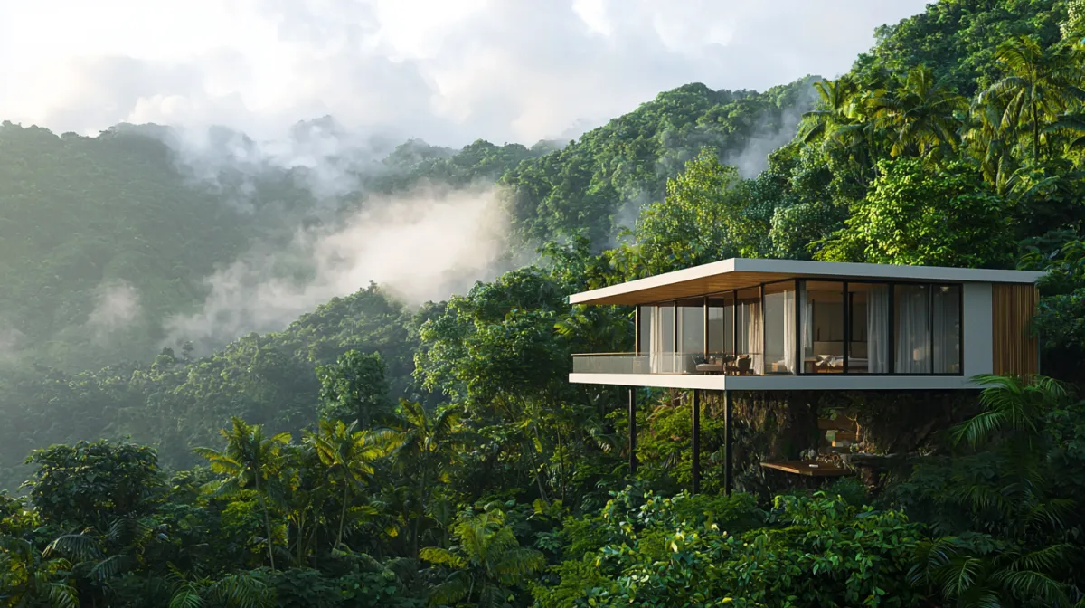 Modular home built in El Yunque National Park in Puerto Rico built by Pacific Builders