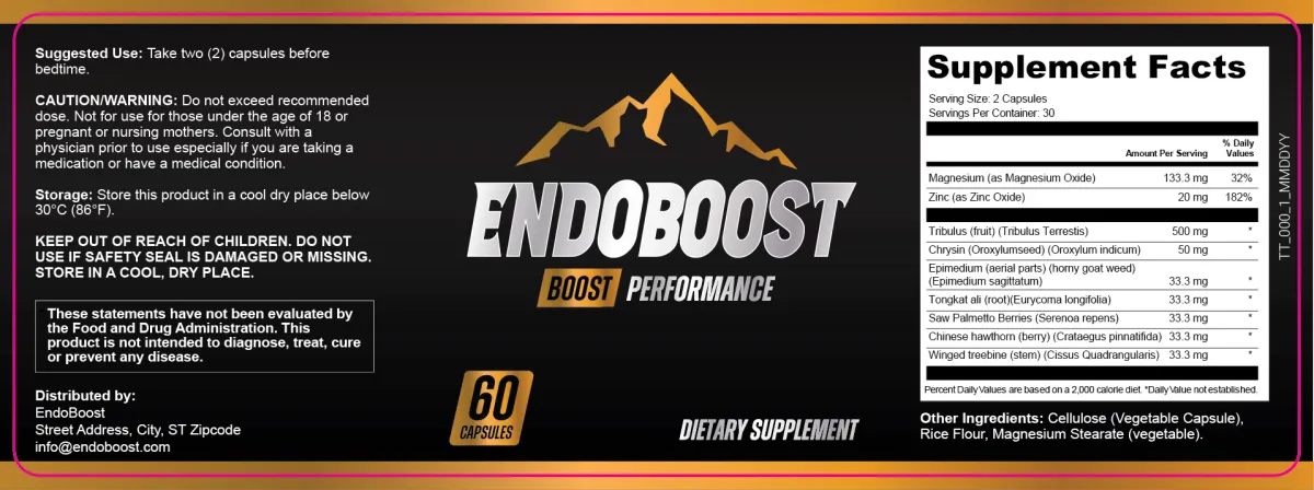 EndoBoost Supplement Facts