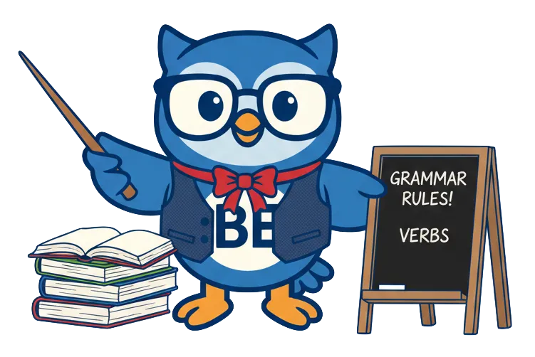 Better English owl logo with laptop — mascot for Teacher Allison’s online ESL and Cambridge English blog.