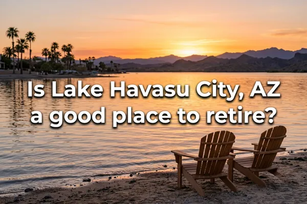 Scenic view of Lake Havasu City with London Bridge and blue lake