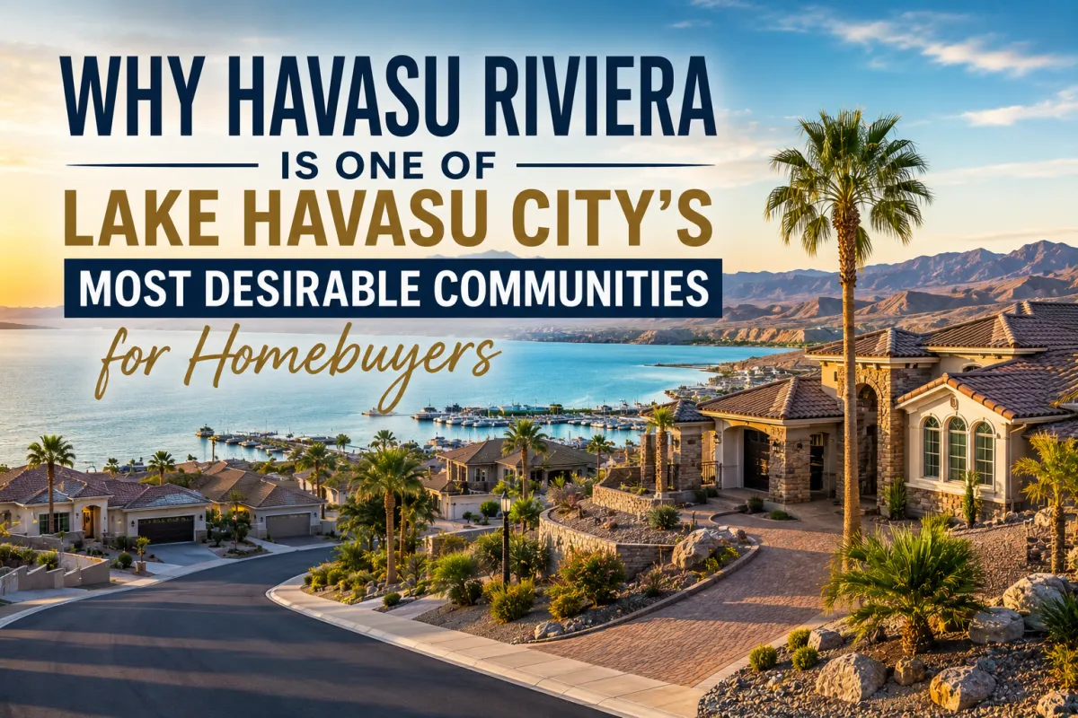 Luxury homes in Havasu Riviera overlooking Lake Havasu with scenic Arizona desert views