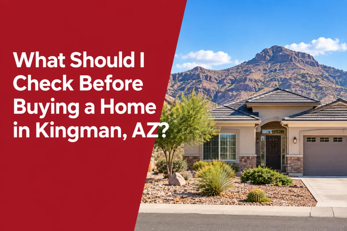 Kingman AZ real estate home buying with desert landscape and residential neighborhood