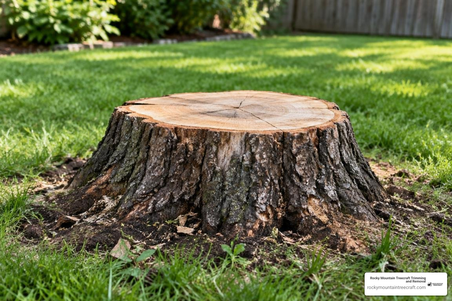 tree stump in lawn