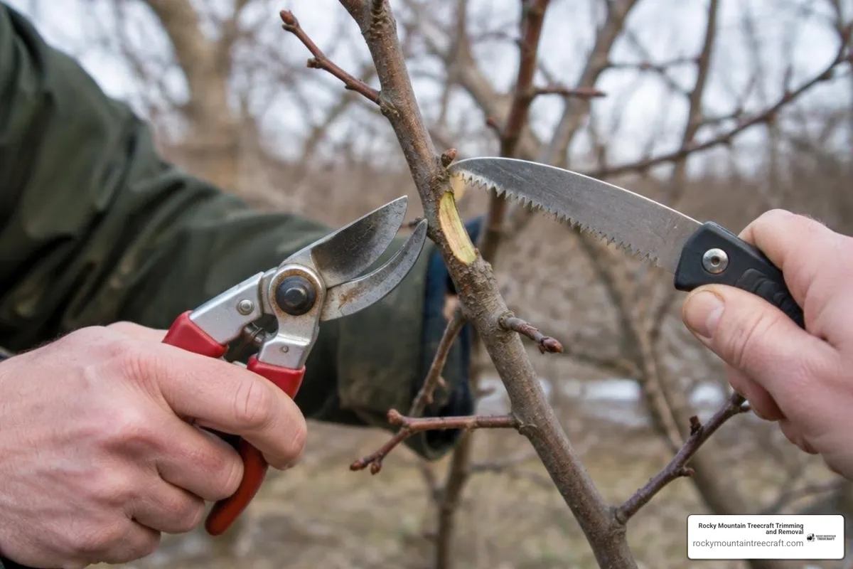 Proper pruning tools and branch scratch test demonstration