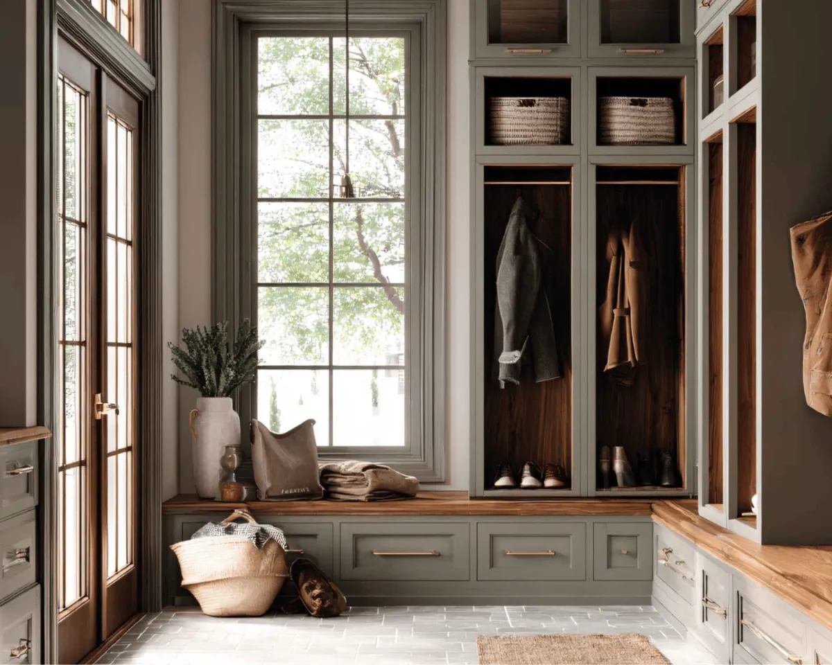 modern and warm entry way organized by Straighten Up Hoems