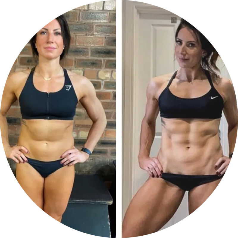 Online coaching client before and after weight loss