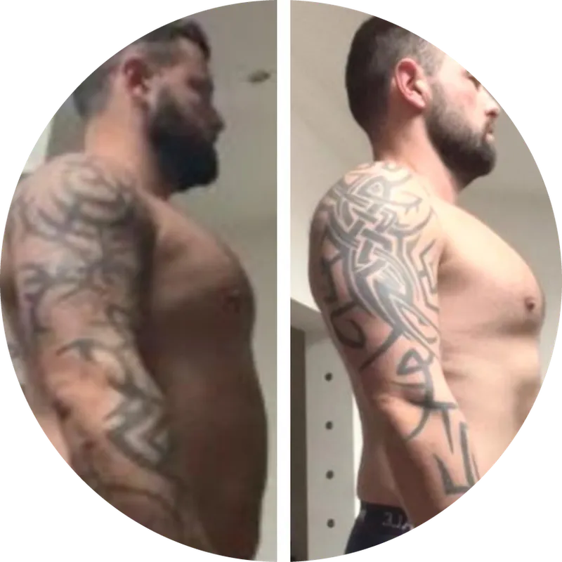 Female client before and after strength training transformation