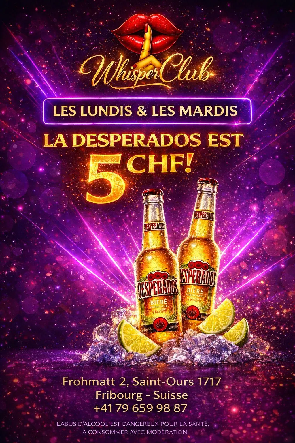 Whisper Club happy hours lundi mardi