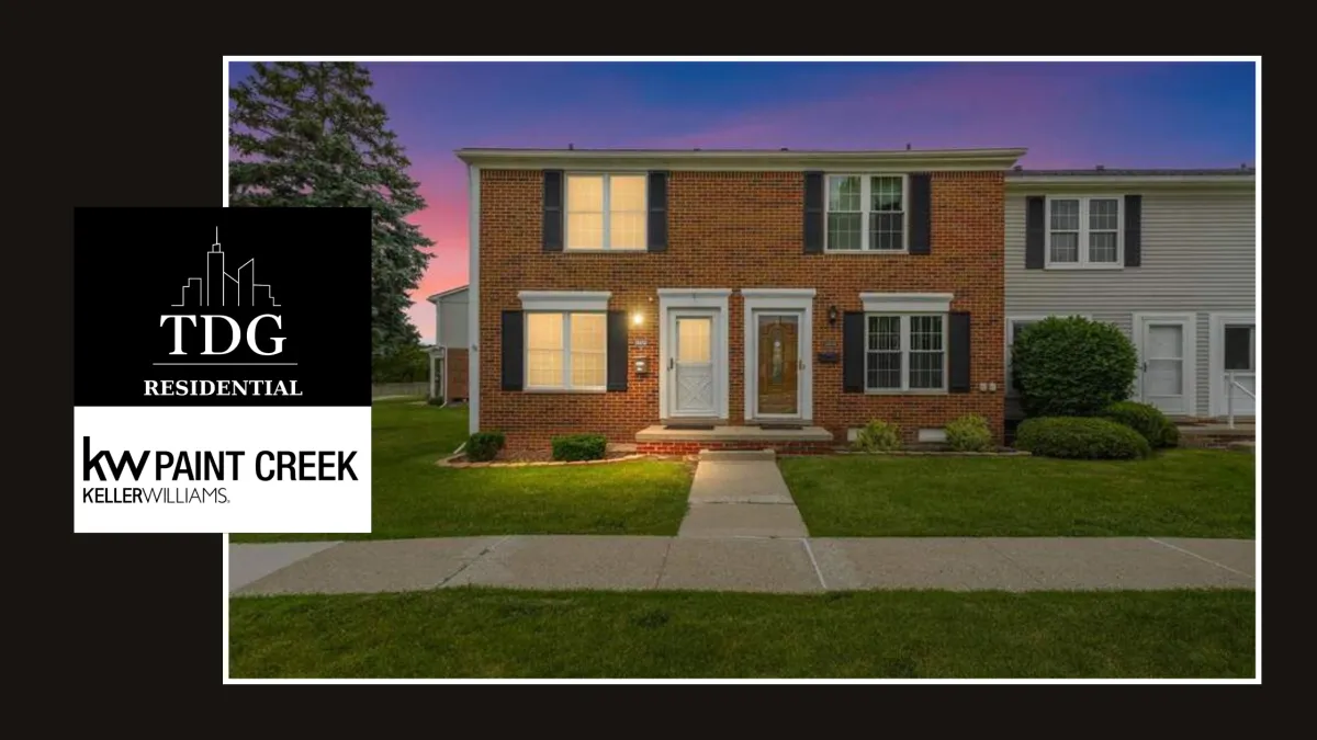 End-unit condo for sale at 36650 Park Place Dr #51, Sterling Heights, MI 48310 with a private rear deck and community pool access, listed by The Delia Group.