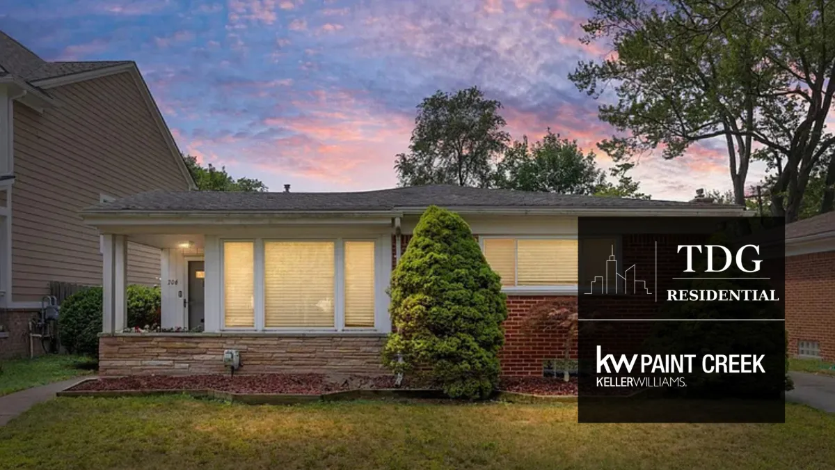 Beautifully maintained brick ranch for sale at 706 E Windemere Ave, Royal Oak Michigan 48073, with sun-filled interiors and a spacious backyard, listed by The Delia Group.
