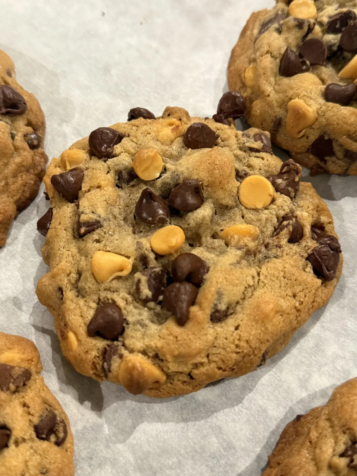 alt="Chocolate chip and butterscotch cookies."