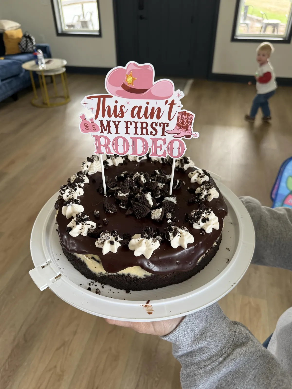 alt="Chocolate birthday cake."