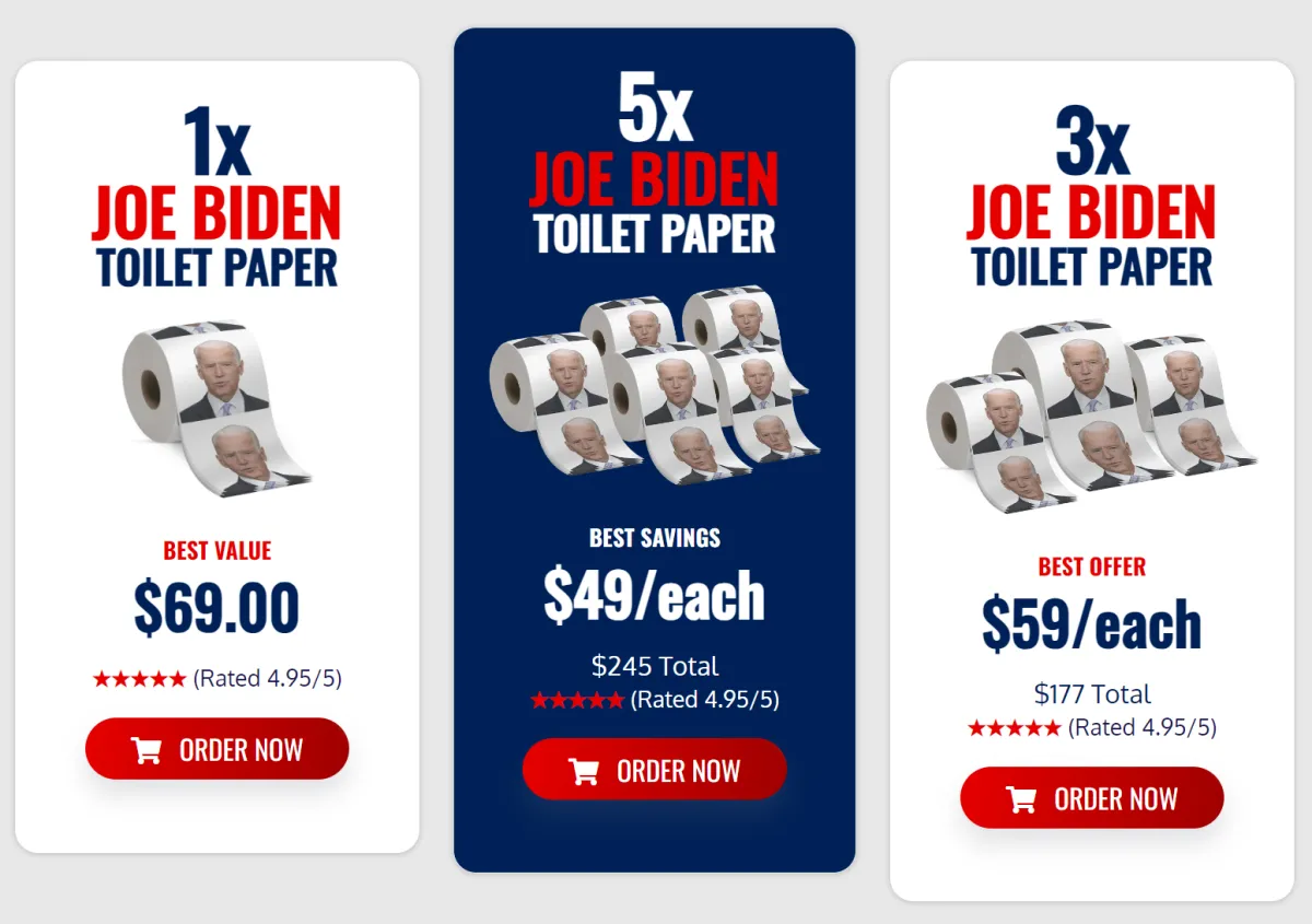 Joe Biden Toilet Paper Price