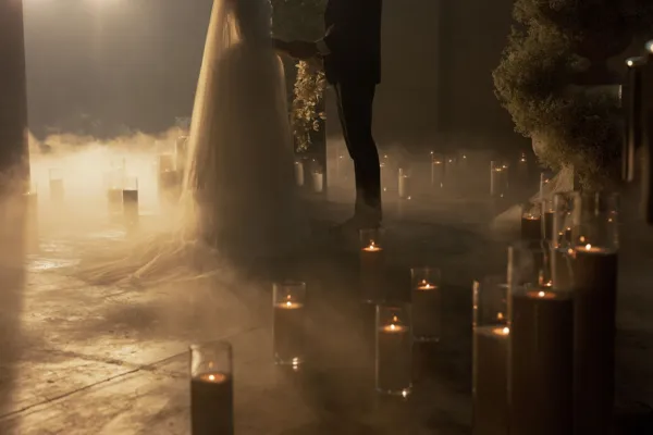 Pantone Colour of the Year 2026 Wedding Inspiration: Cloud Dancer in Candlelight