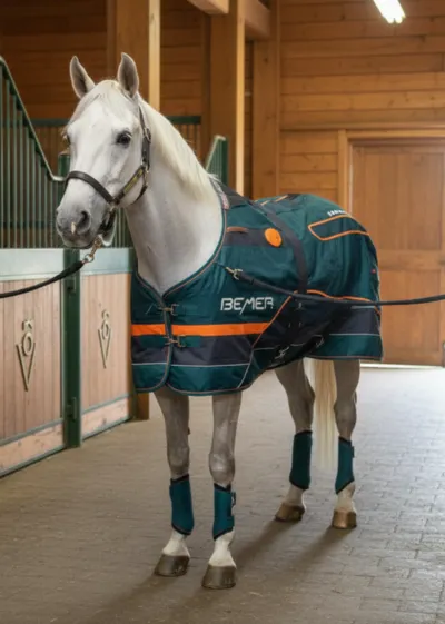 Woman riding a white horse in an arena.