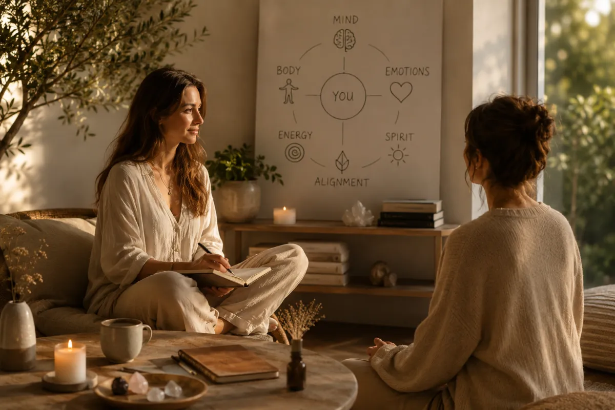 two people in a holistic coaching session