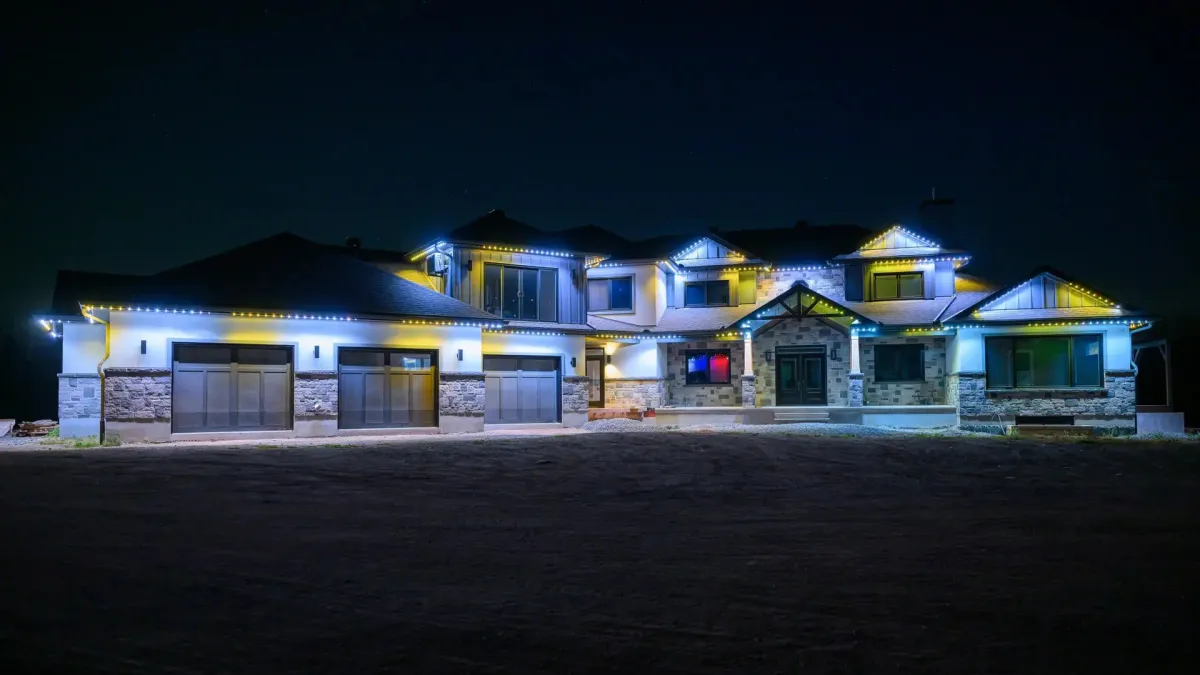 Installation de lumières de Noël