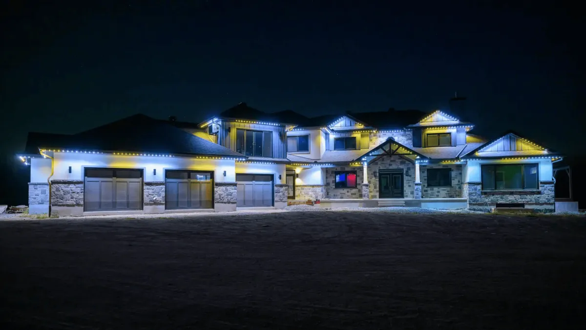 Installation de lumières de Noël