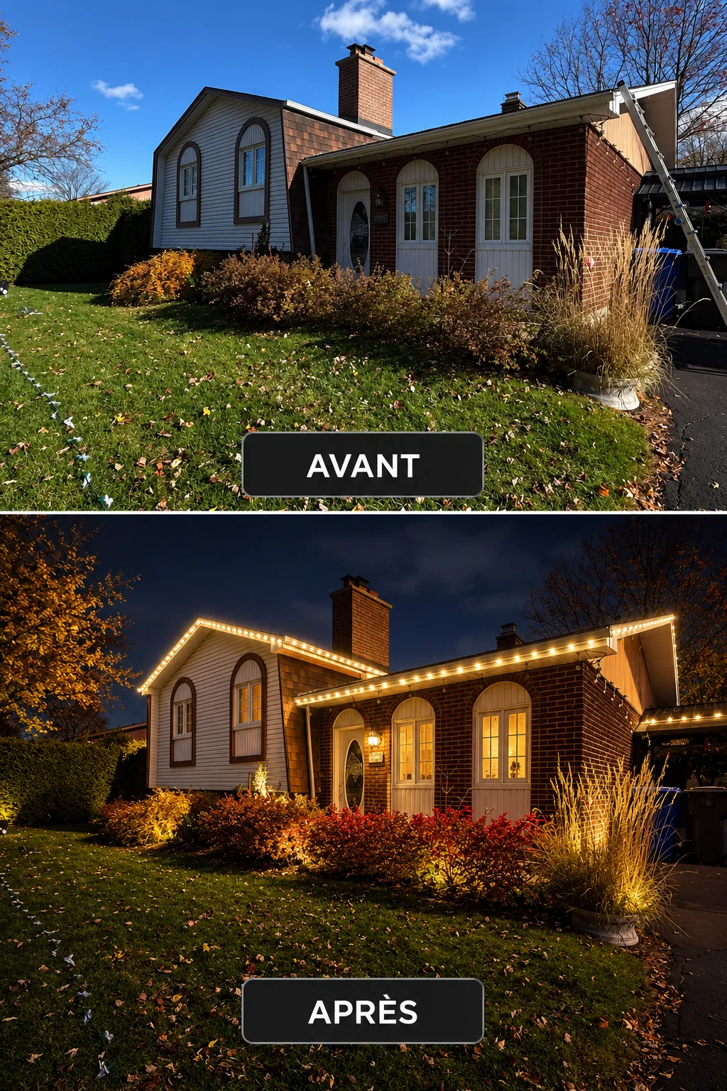 {Instllation de lumières permanentes LED dans mirabel
