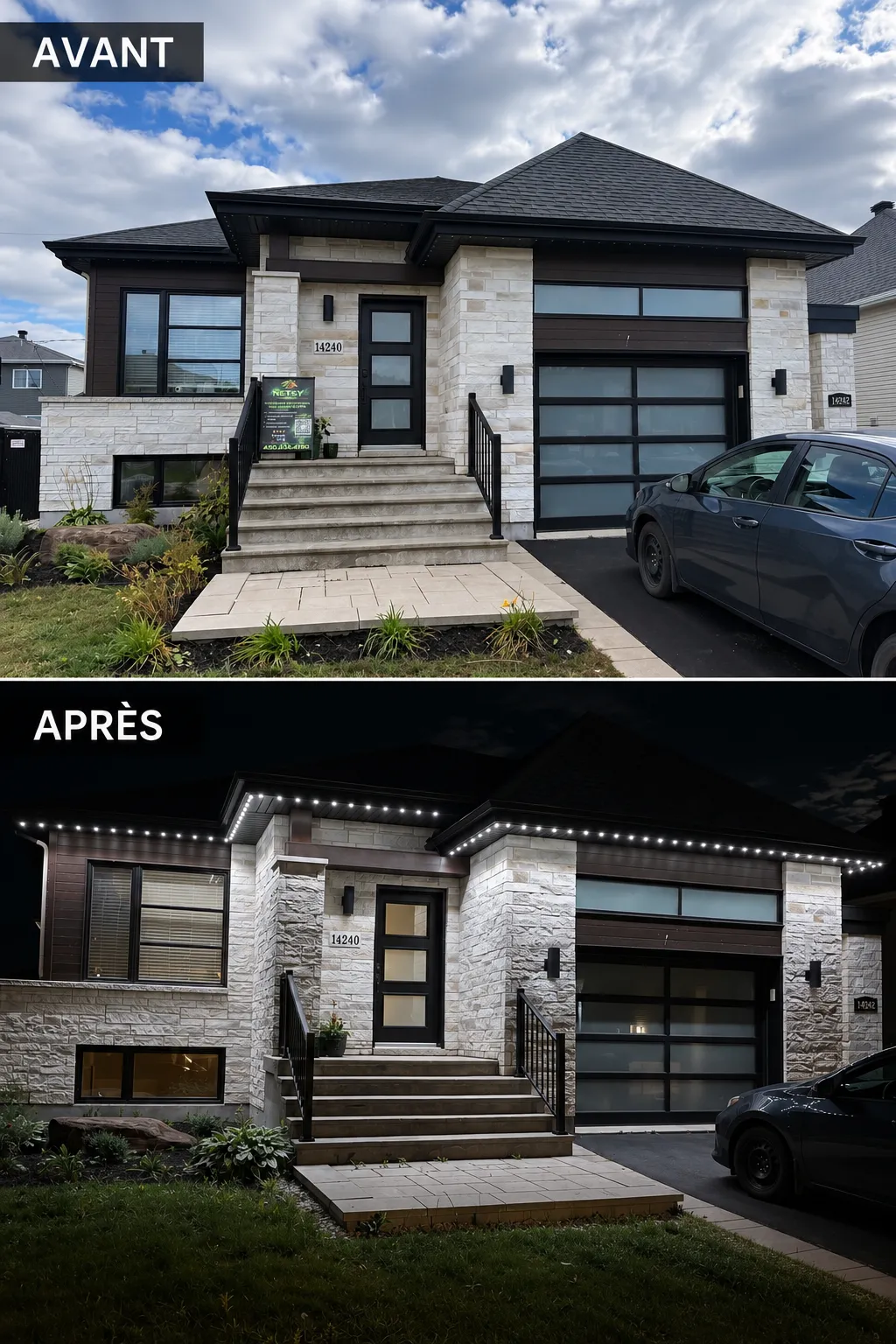 Instllation de lumières permanentes LED dans mirabel