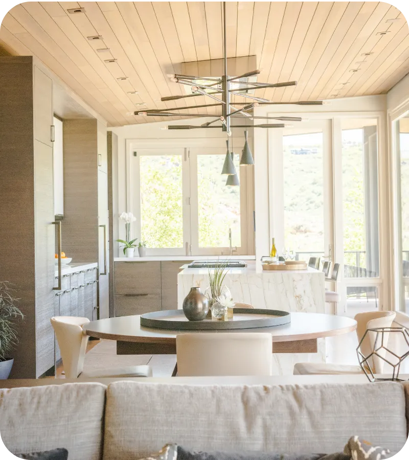 Bright, modern Orlando home interior showing dining and living area — representing detailed, certified home inspections in Orlando, FL.