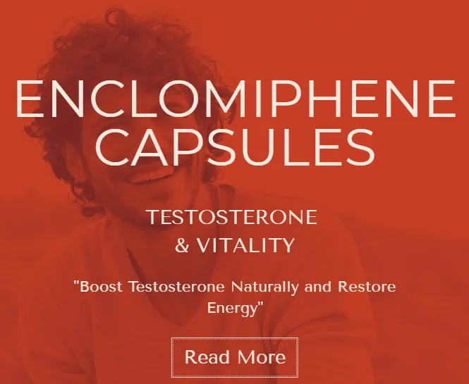 Enclomiphene capsules in Overland Park, KS – natural testosterone booster for men’s hormone health at Hormone Treatment Centers