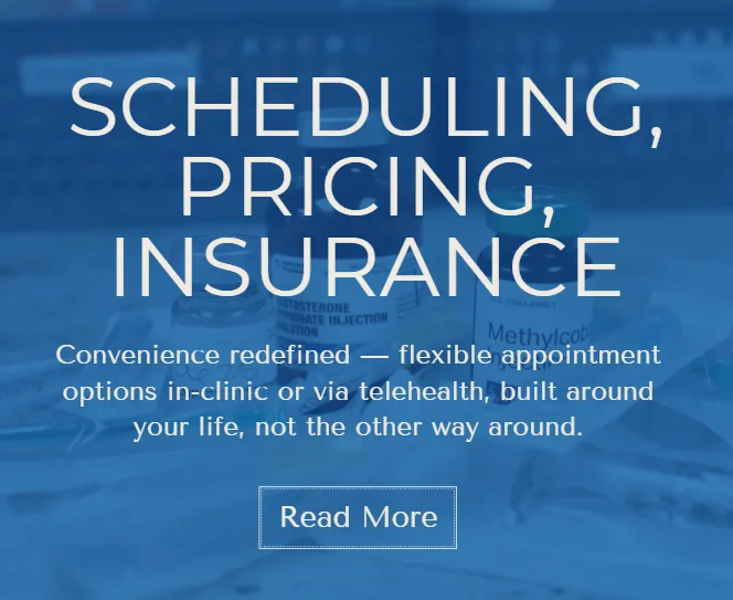 Hormone Treatment Centers of Kansas City medical supplies and injection vials representing patient care options, pricing transparency, and flexible telehealth scheduling.