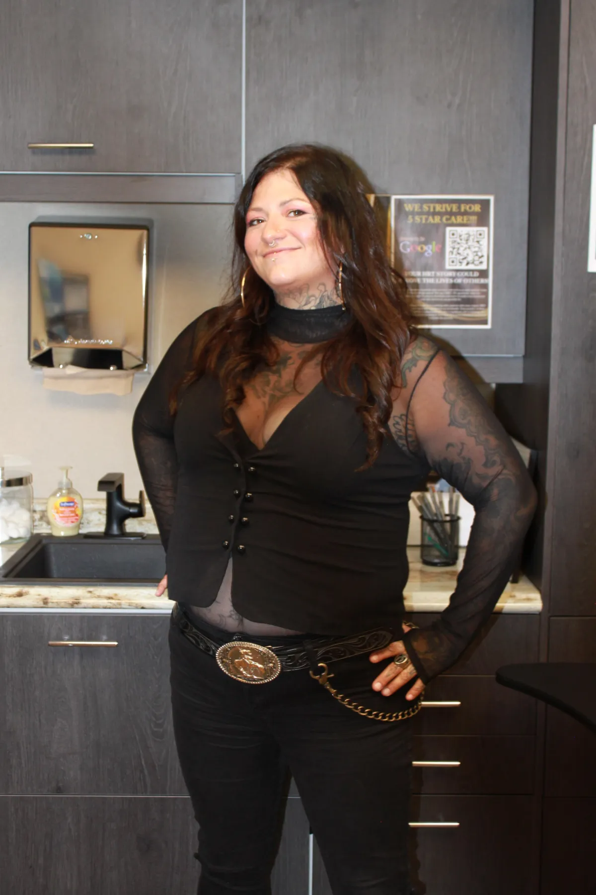Hormone Treatment Centers of Kansas City patient sharing her success with hormone replacement therapy inside the Overland Park clinic.