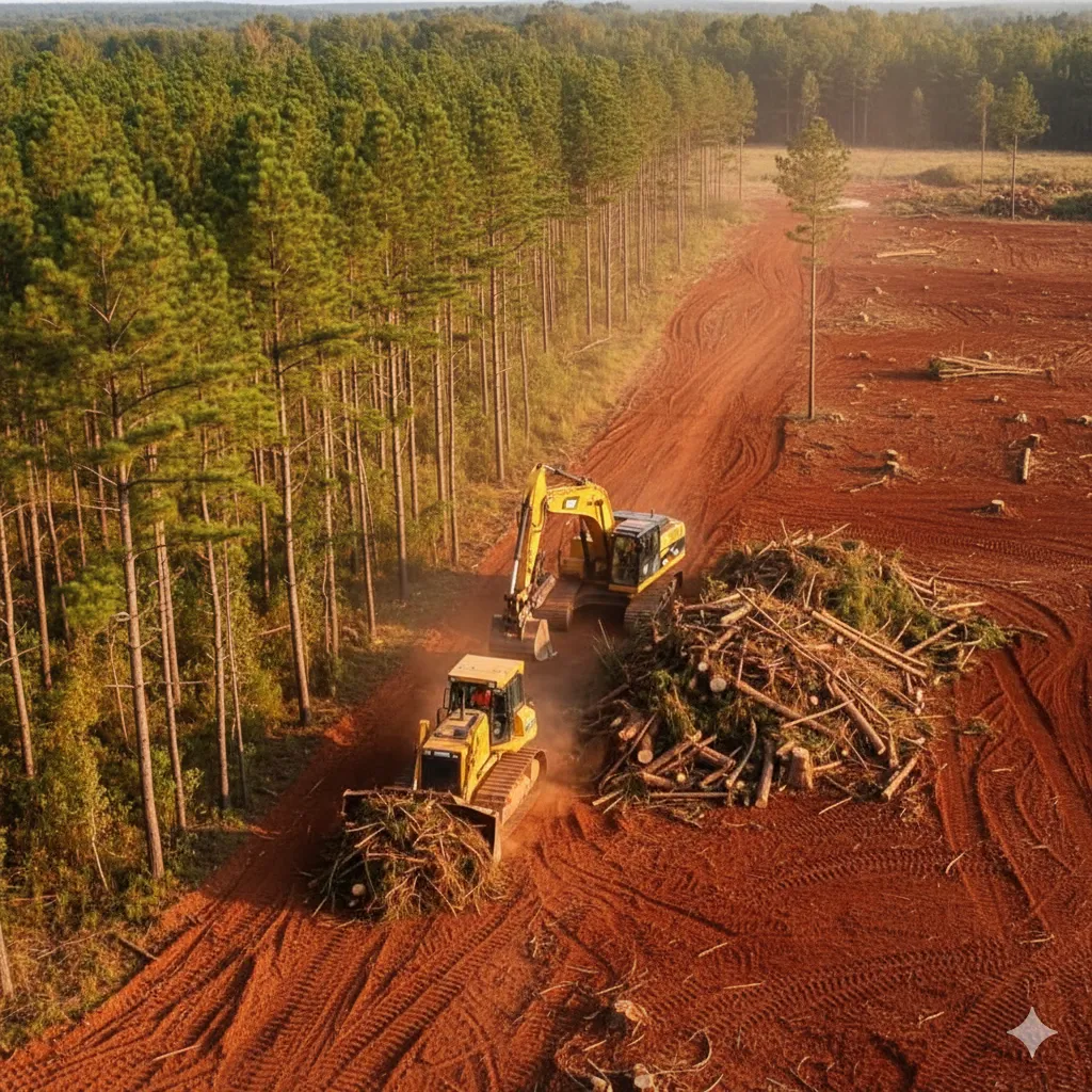 Title Town Land Management tree clearing in Movin Georgia