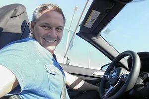 Eduardo Alejandro George Riding a Car