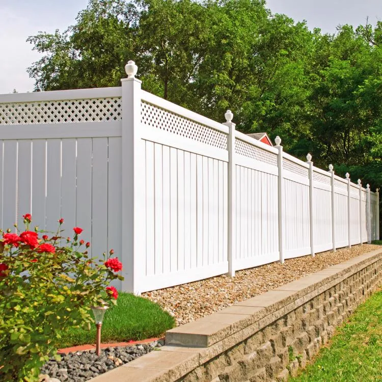 White vinyl fence