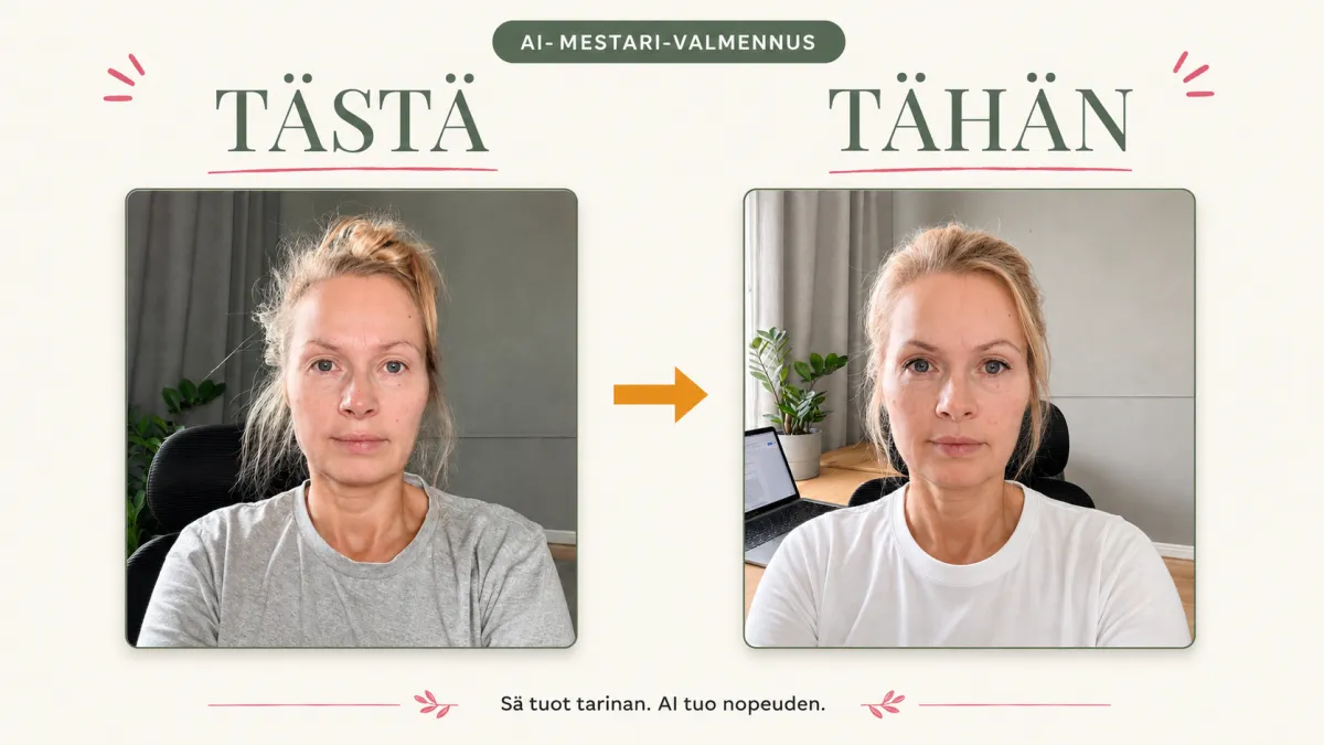 Vertailukuva aidosta valokuvasta ja tekoälyllä luodusta versiosta