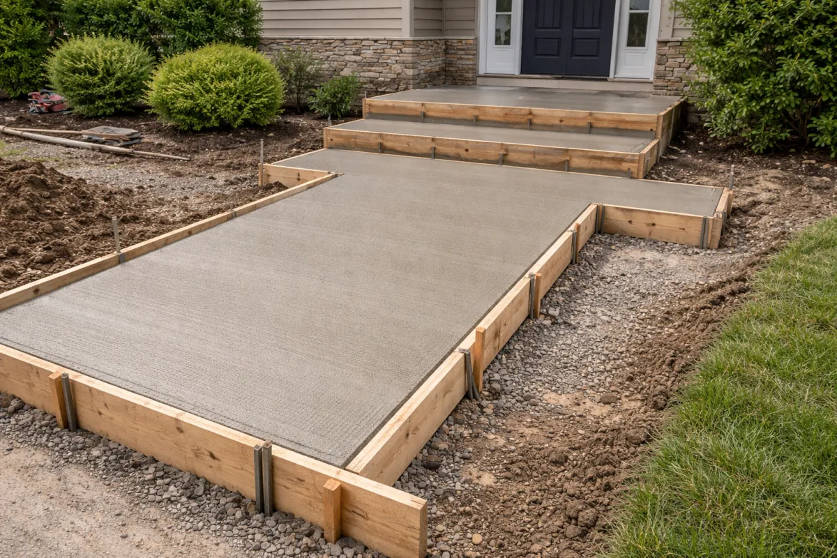 Dig Form and Pour New Concrete Porch | Over The Top Concrete