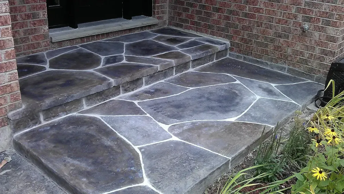 Stone Finished Concrete Overlay | Over The Top Concrete