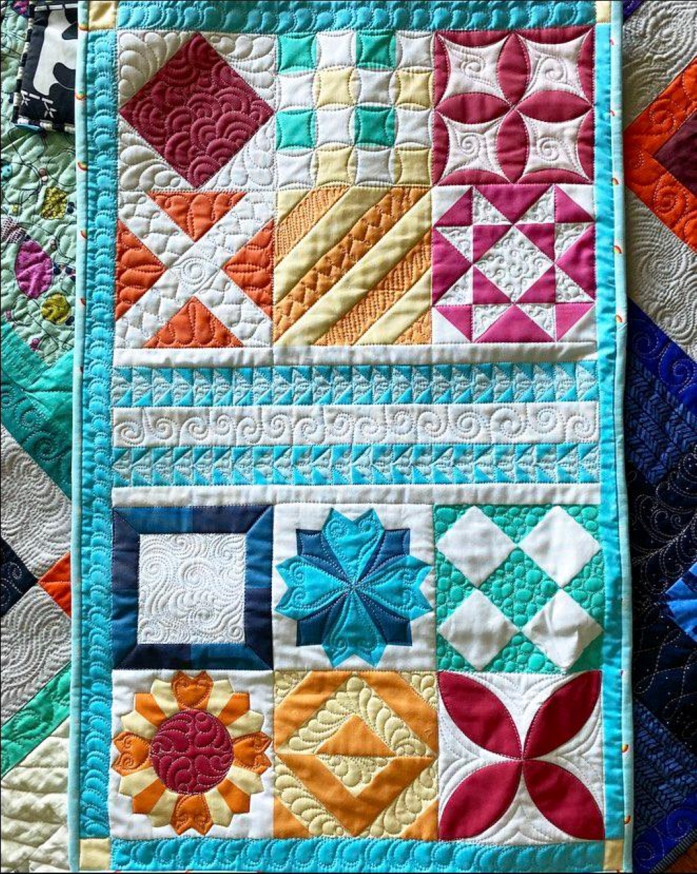 On-demand digital free-motion quilting series interface on a tablet