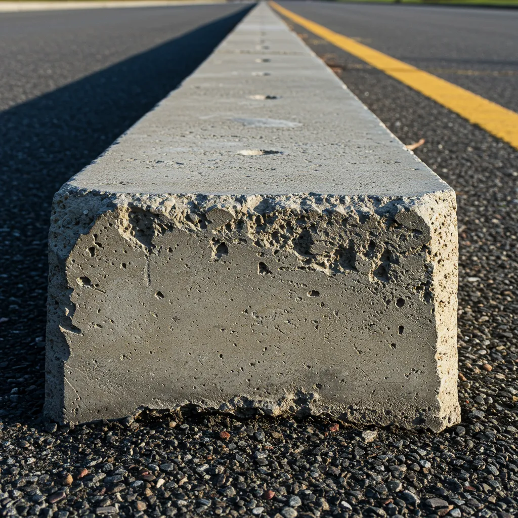 Concrete curbs installed for driveway and landscaping support.