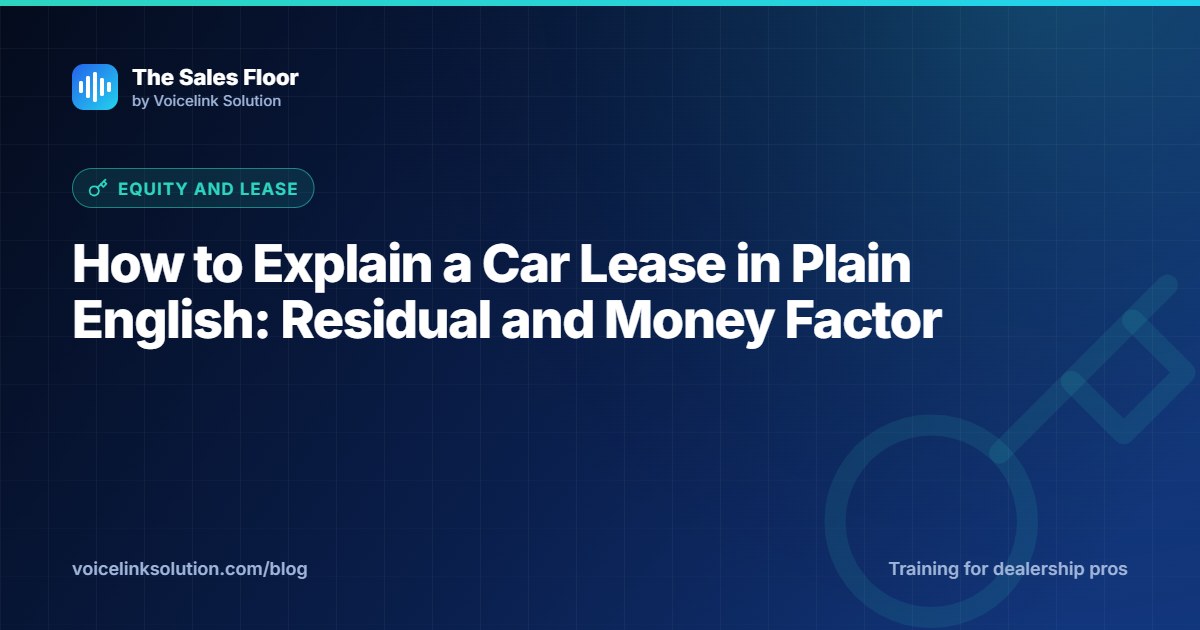 How to Explain a Car Lease in Plain English: Residual and Money Factor