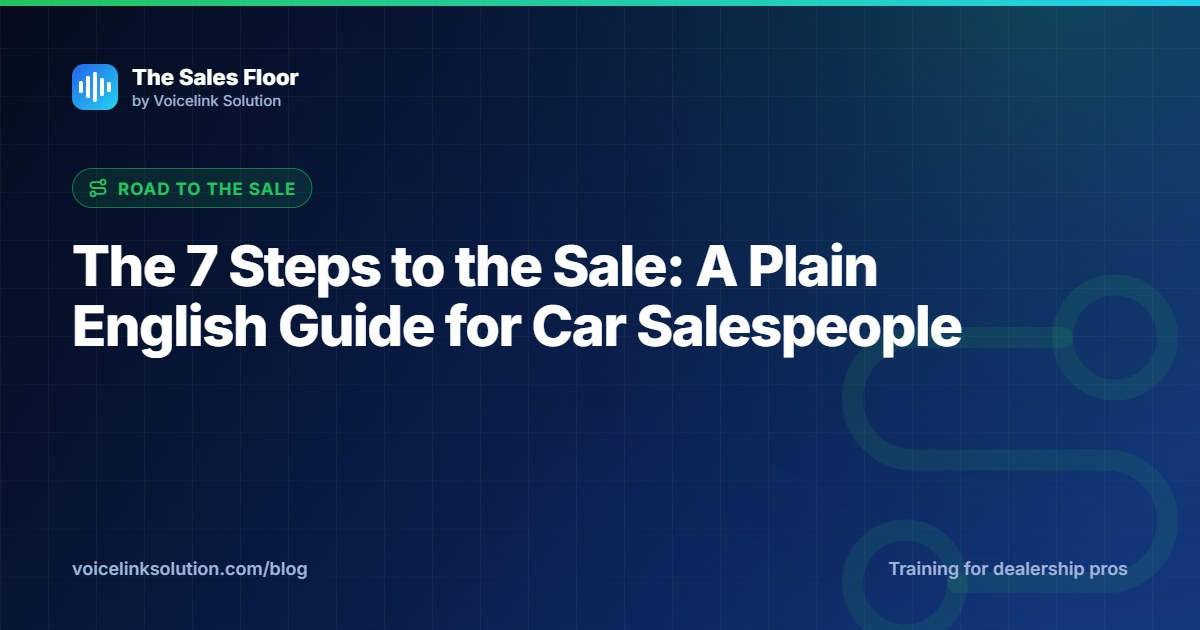 The Sales Floor cover: The 7 Steps to the Sale, a plain English guide for car salespeople