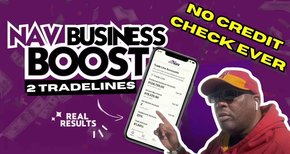 Nav Prime business credit tradelines dashboard showing business credit score improvement for small business owners