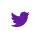 white and purple twitter logo