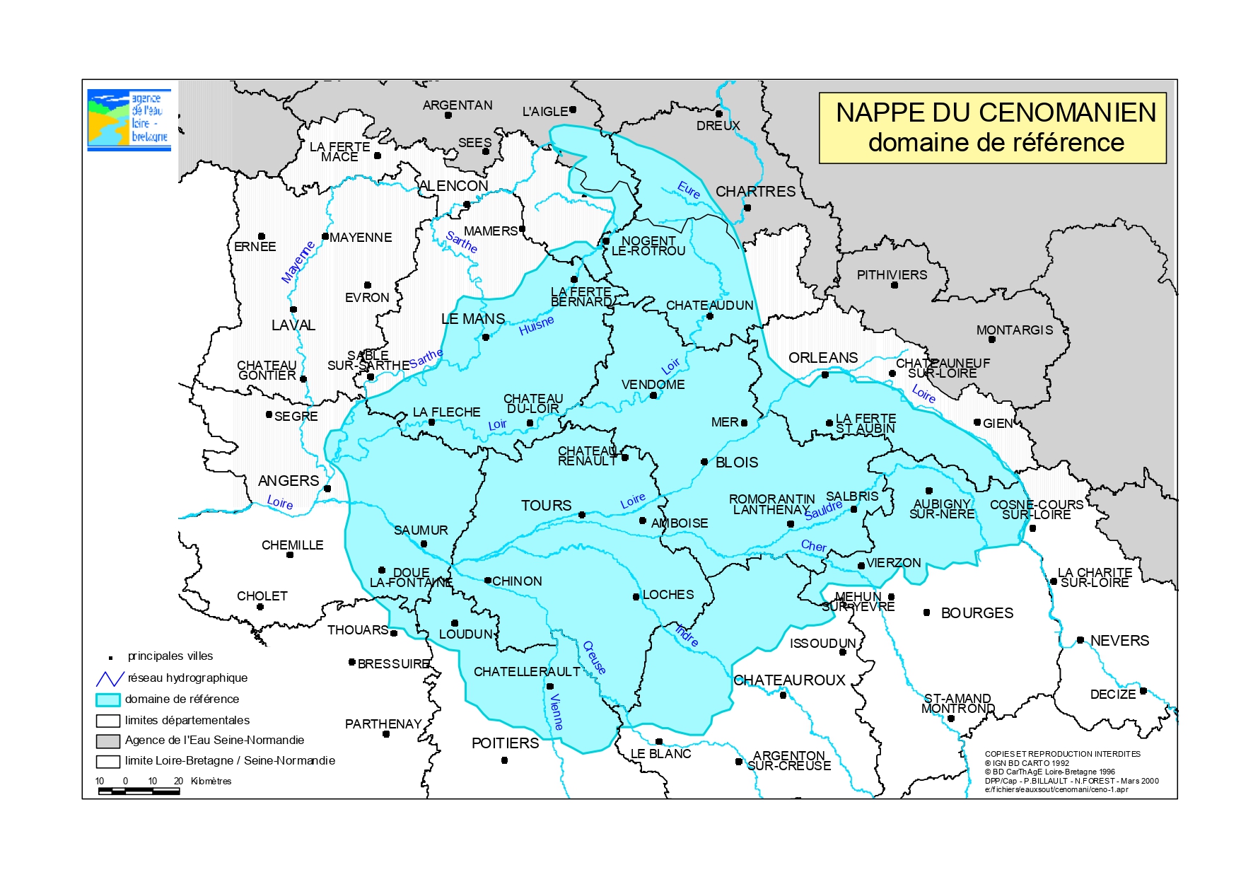 Carte de la Nappe du Cénomanien (là où l'on source notre eau)