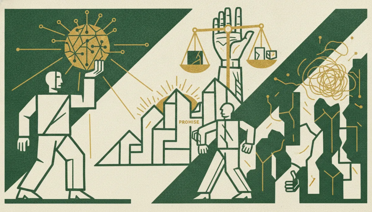 Woodcut illustration for AI Forecasting: Promise, Limits, and What to Trust.