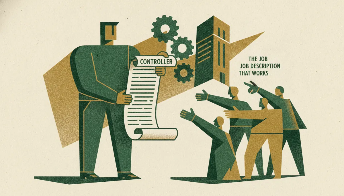 Woodcut illustration for Hiring a Controller: The Job Description That Works.