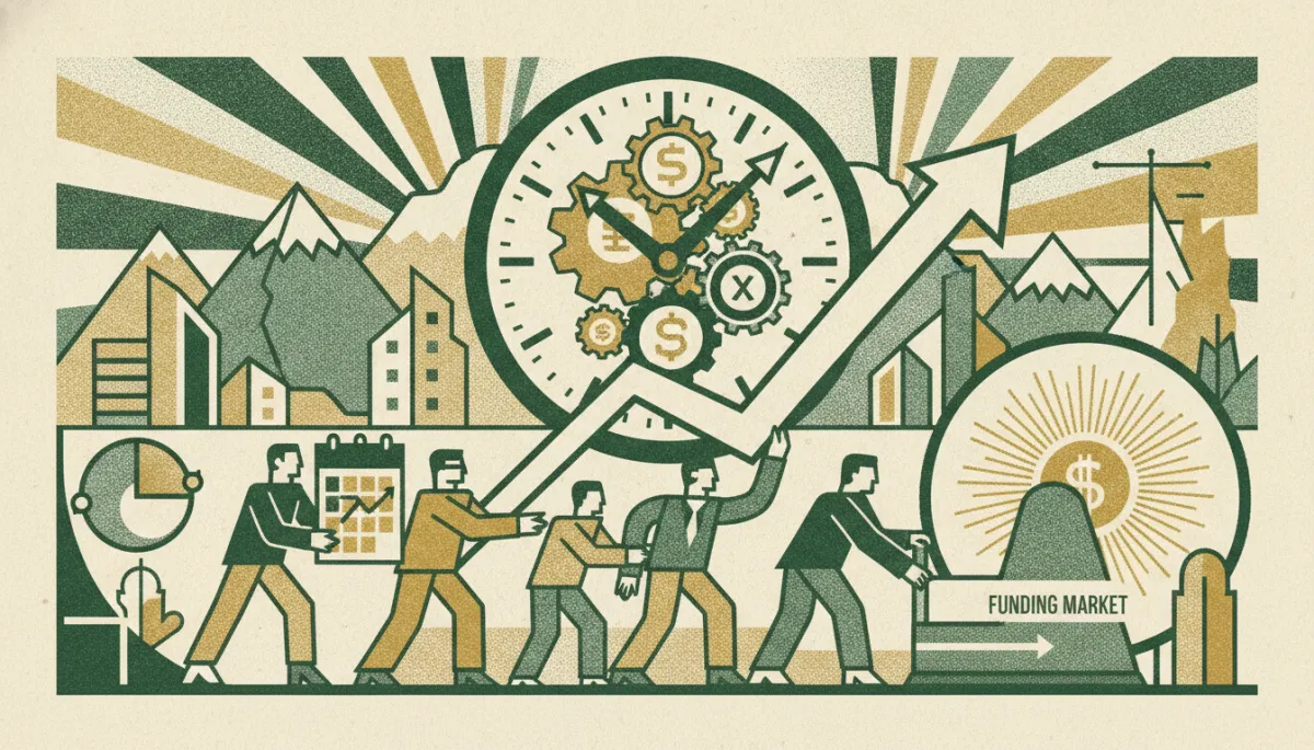 Woodcut illustration for The 2026 Raise Calendar: Timing Your Round to the Funding Market.