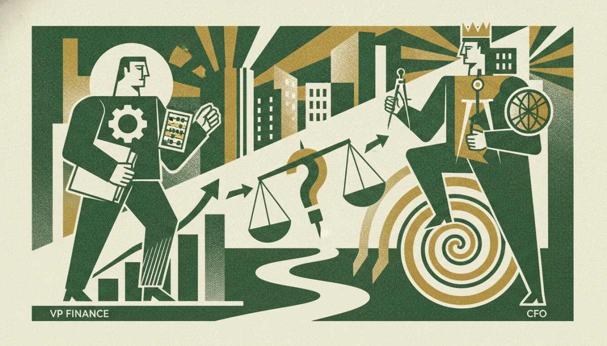 Woodcut illustration for Your First Finance Leadership Hire: VP Finance vs CFO.