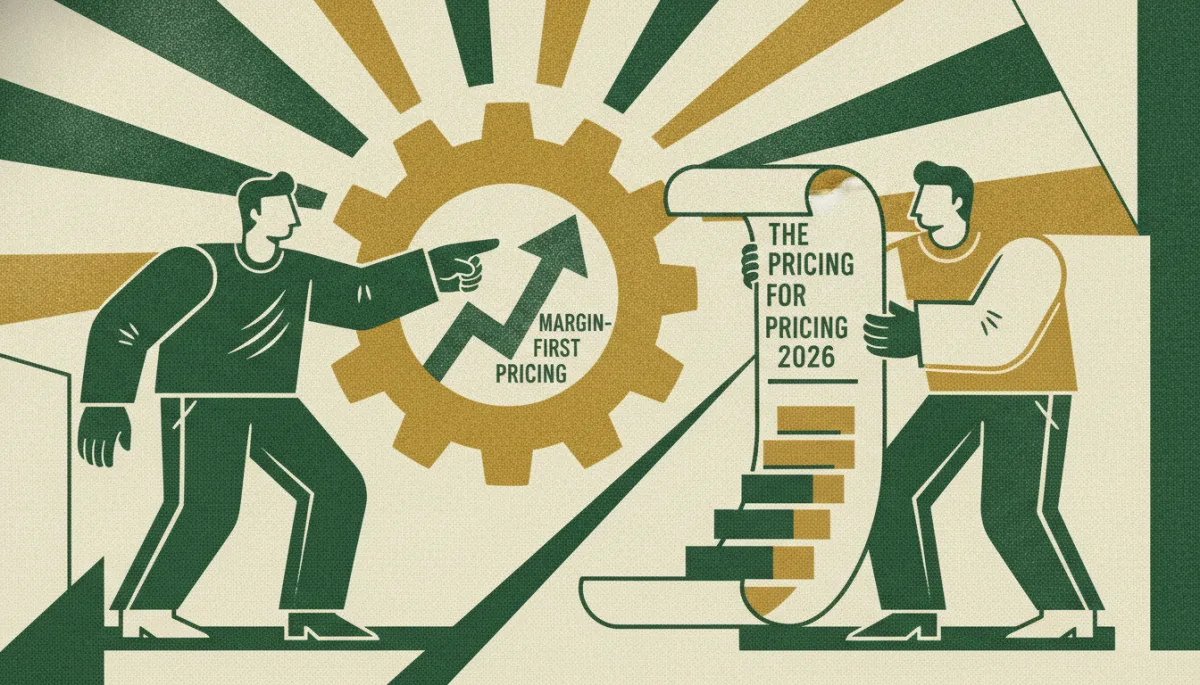 Woodcut illustration for Pricing for 2026: The Margin-First Pricing Review Every Founder Should Run.